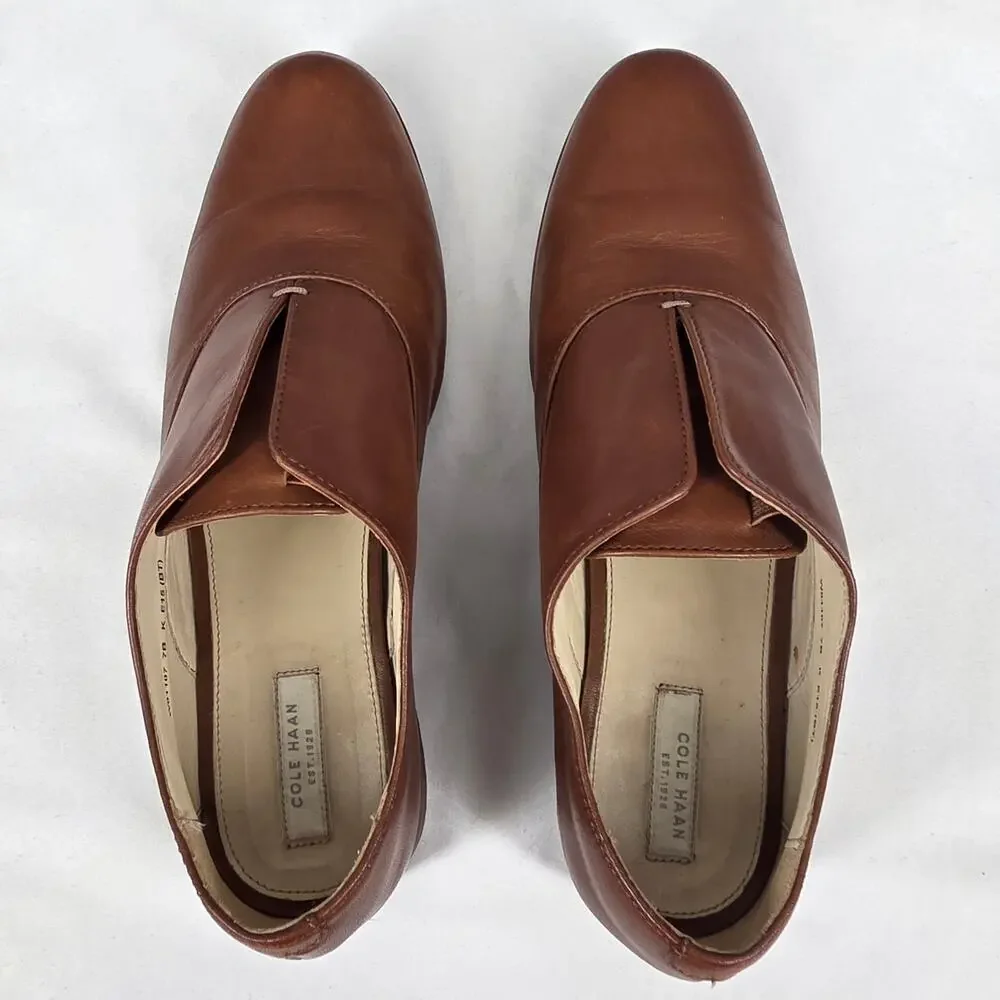 COLE HAAN WOMENS GRAND.OS BROWN LEATHER SLIP-ON LOAFER STYLE WO1107 SIZE 7